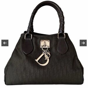 Dior Vintage Black Satchel with Silver Charm